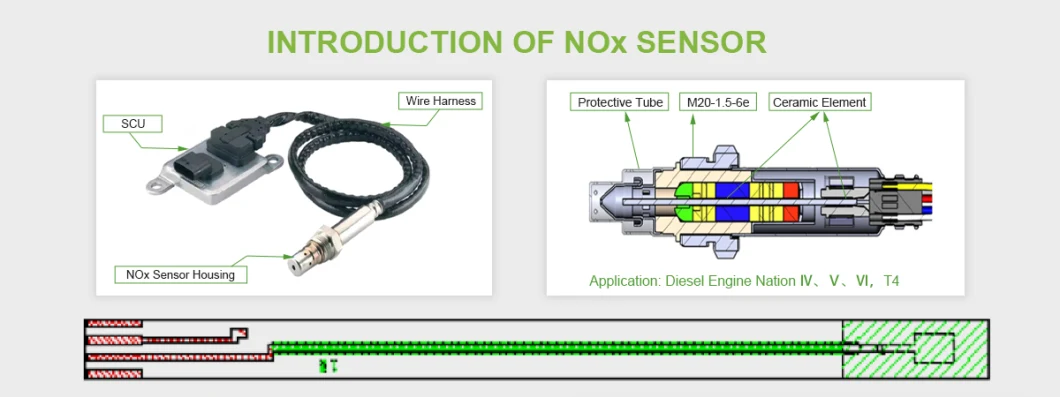 Gaoxinsens Auto Parts High Quality Nitrogen Oxygen Sensor Nox Sensor for Weichai Yuchai Xichai 5wk97103A A2c97451500-01